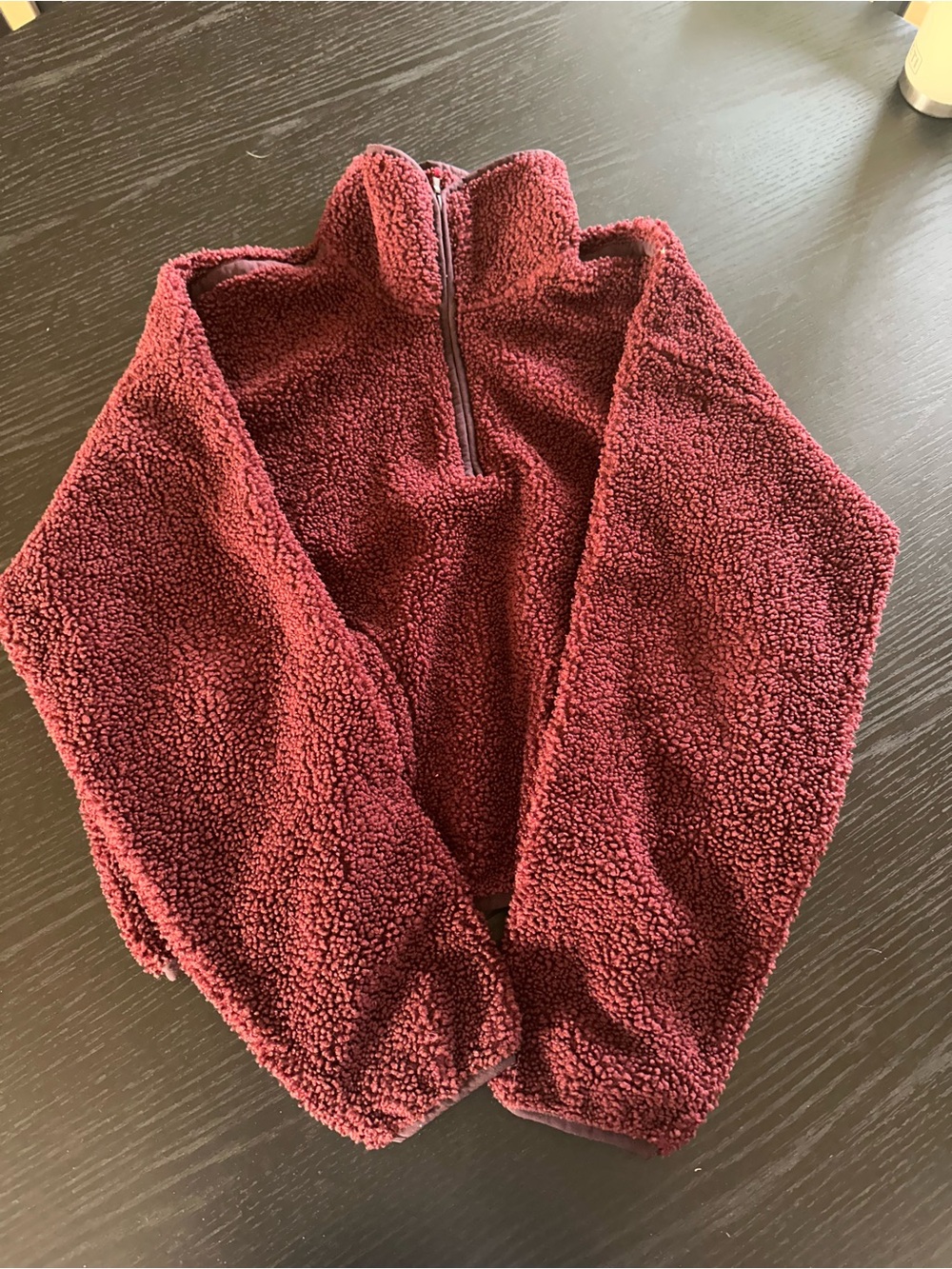 Old Navy Burgundy Sherpa Quarter-Zip Pullover